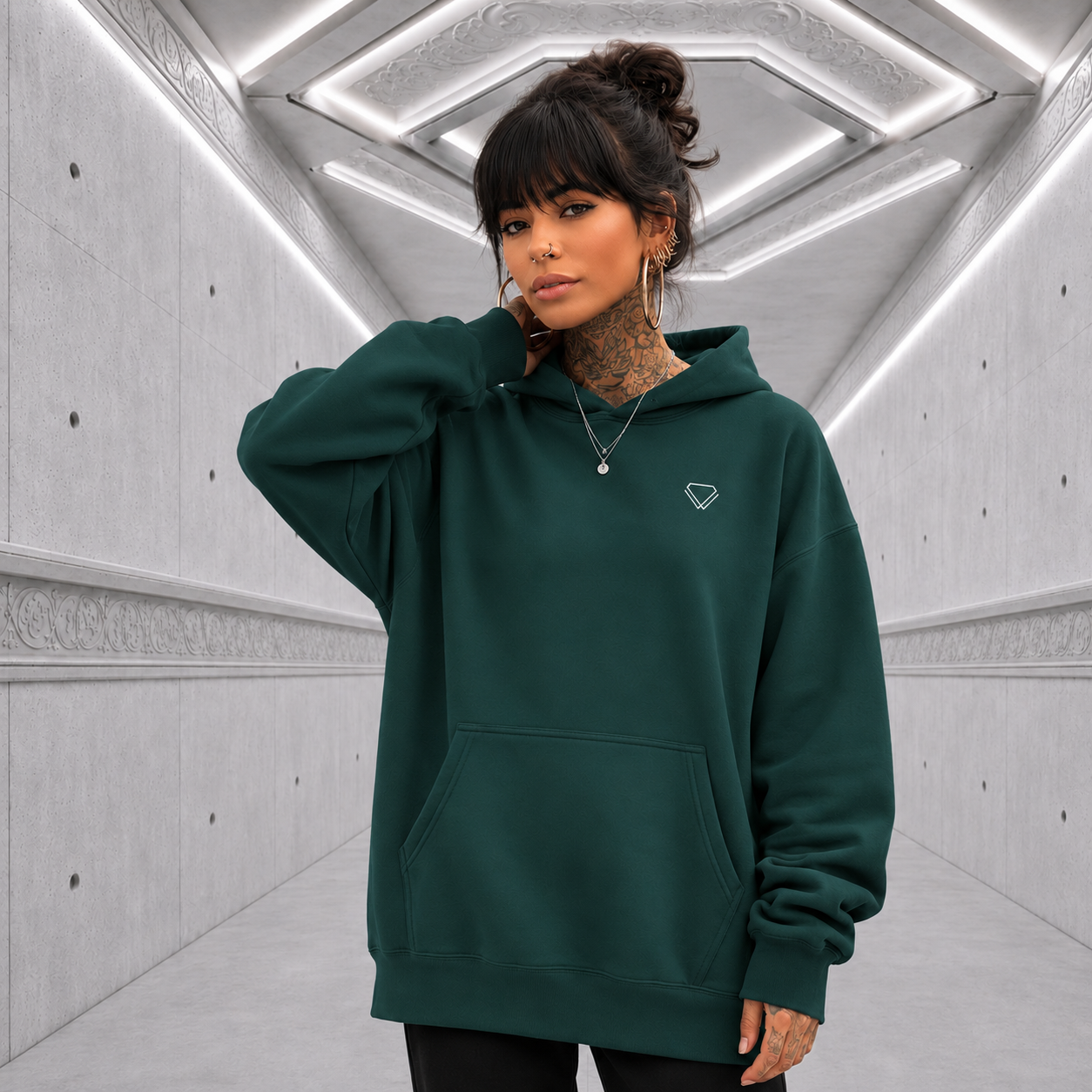 Iconic Relaxed Fit Hoodie (Silver Pearl)